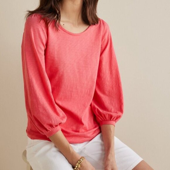 Soft Surroundings Parisian Poet Top Navy Blue Small 100% Cotton - Picture 2 of 7